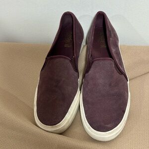 Keds Womens Double Decker Slip On Purple Suede Upper Sneakers